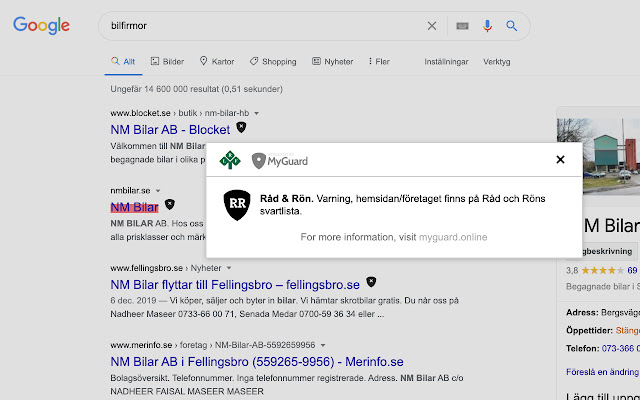 Svartlistad bilhandlare